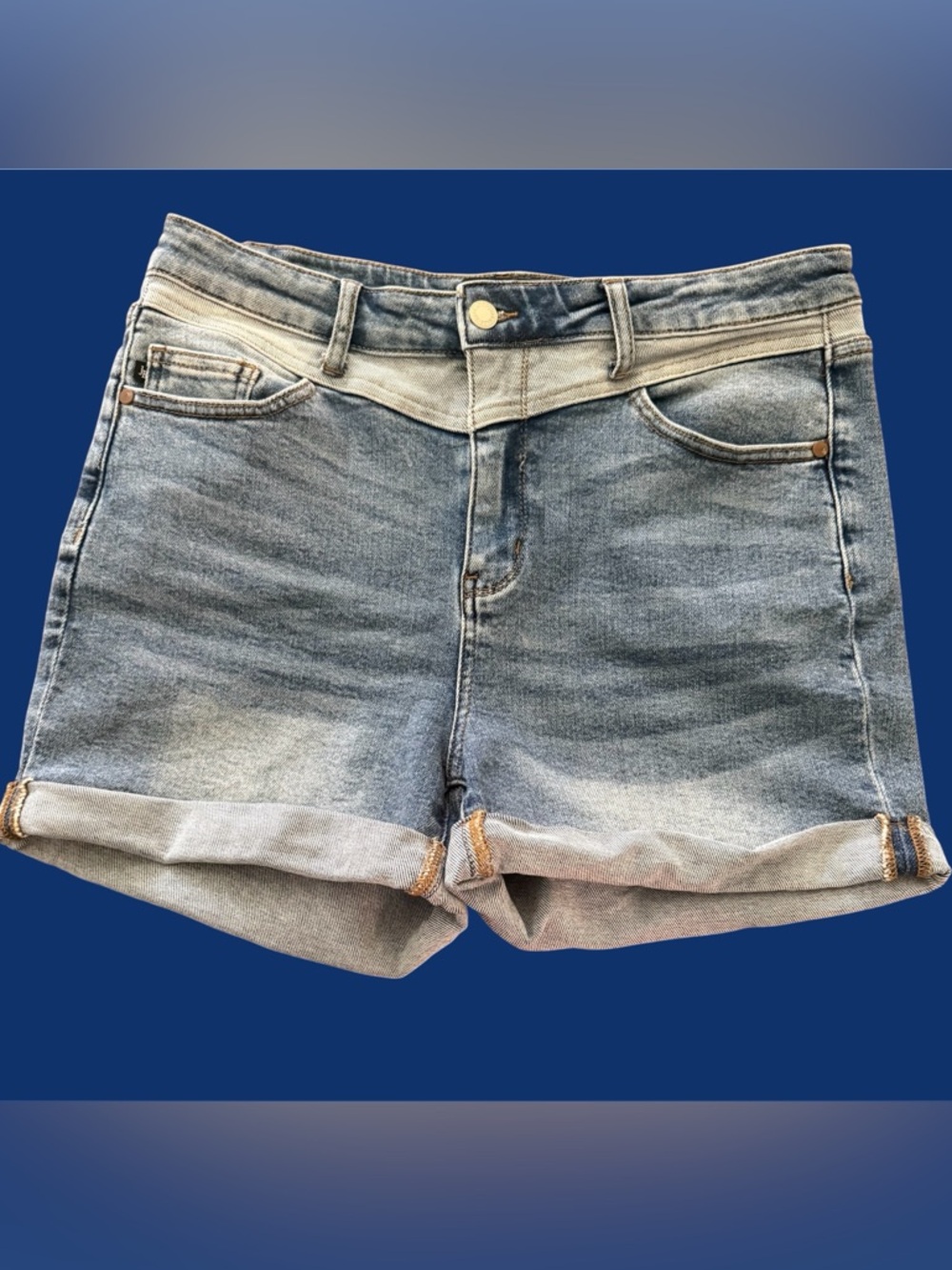 Judy Blue Light Blue Rolled Hem Denim Jean Shorts